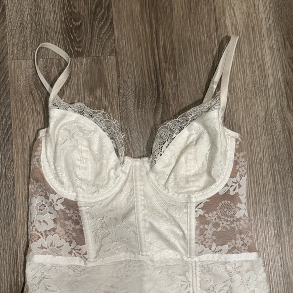 For Love and Lemons Bridal Bustier Lace Mini Dress White Size Small - Picture 6 of 7